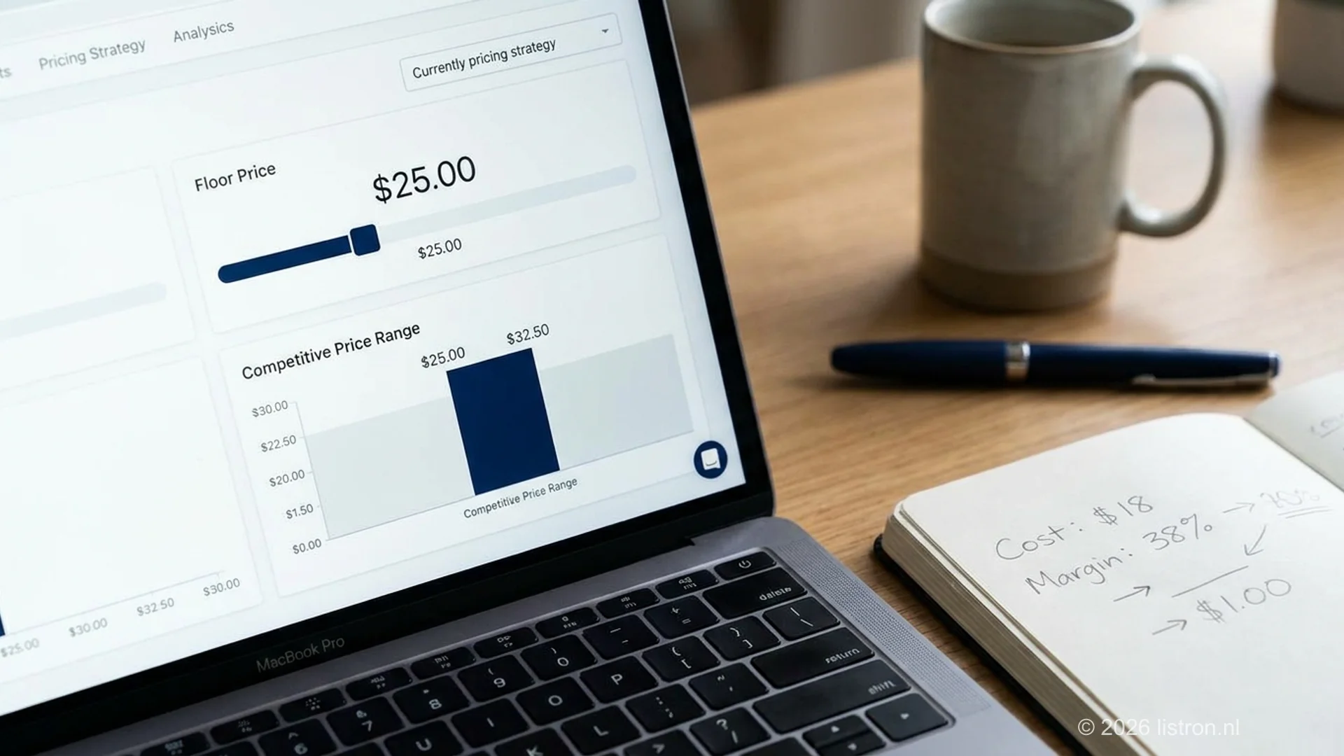 Automated repricing adjusts marketplace prices in real time on a dashboard